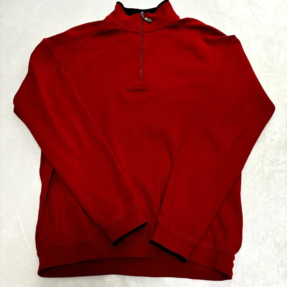 Bobby Jones 100% Peruvian Cotton Men's Sweatshirt Size M Quarter Zip Jacket Peru - Picture 6 of 6